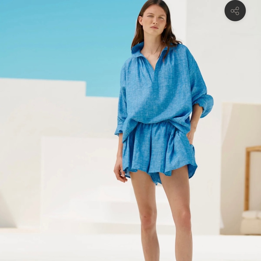 *SET* HABERDASHER'S SHIRT AND SHORTS (FRENCH BLUE LINEN) Wiggy Kit | SET